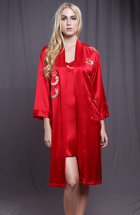 女士真丝睡衣套装