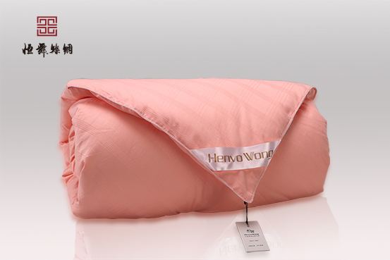 蚕丝被粉桔色01