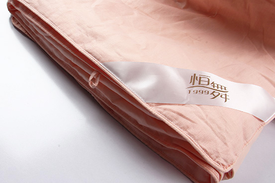 桔色全棉50%+50%柞蚕丝混合蚕丝被c